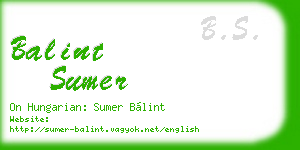 balint sumer business card